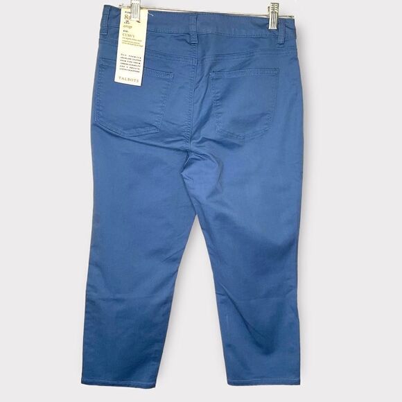 NWT Talbots‎ Petite 8 P Denim Blue Cotton Blend CURVY CropLeg Jeans - Picture 4 of 9